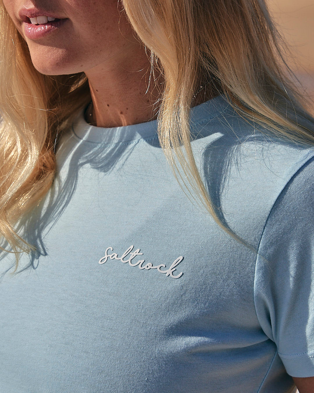 SALTROCK VELATOR WOMENS SHORT SLEEVE TEE - LIGHT BLUE
