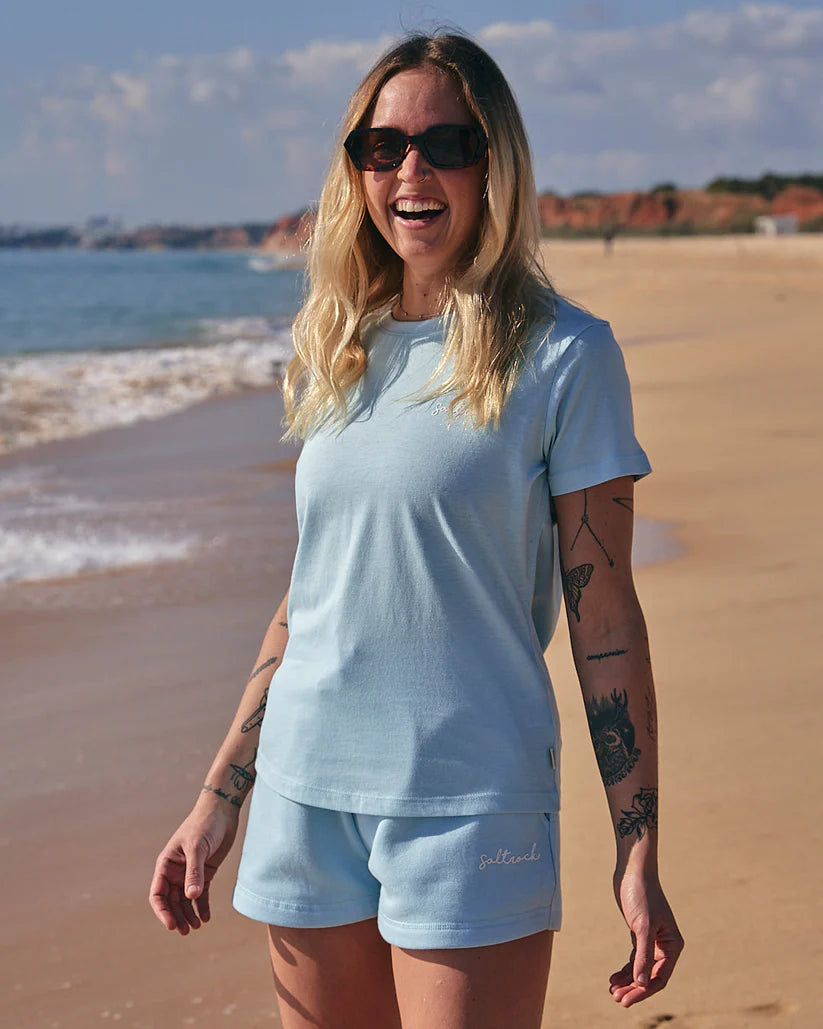 SALTROCK VELATOR WOMENS SHORT SLEEVE TEE - LIGHT BLUE