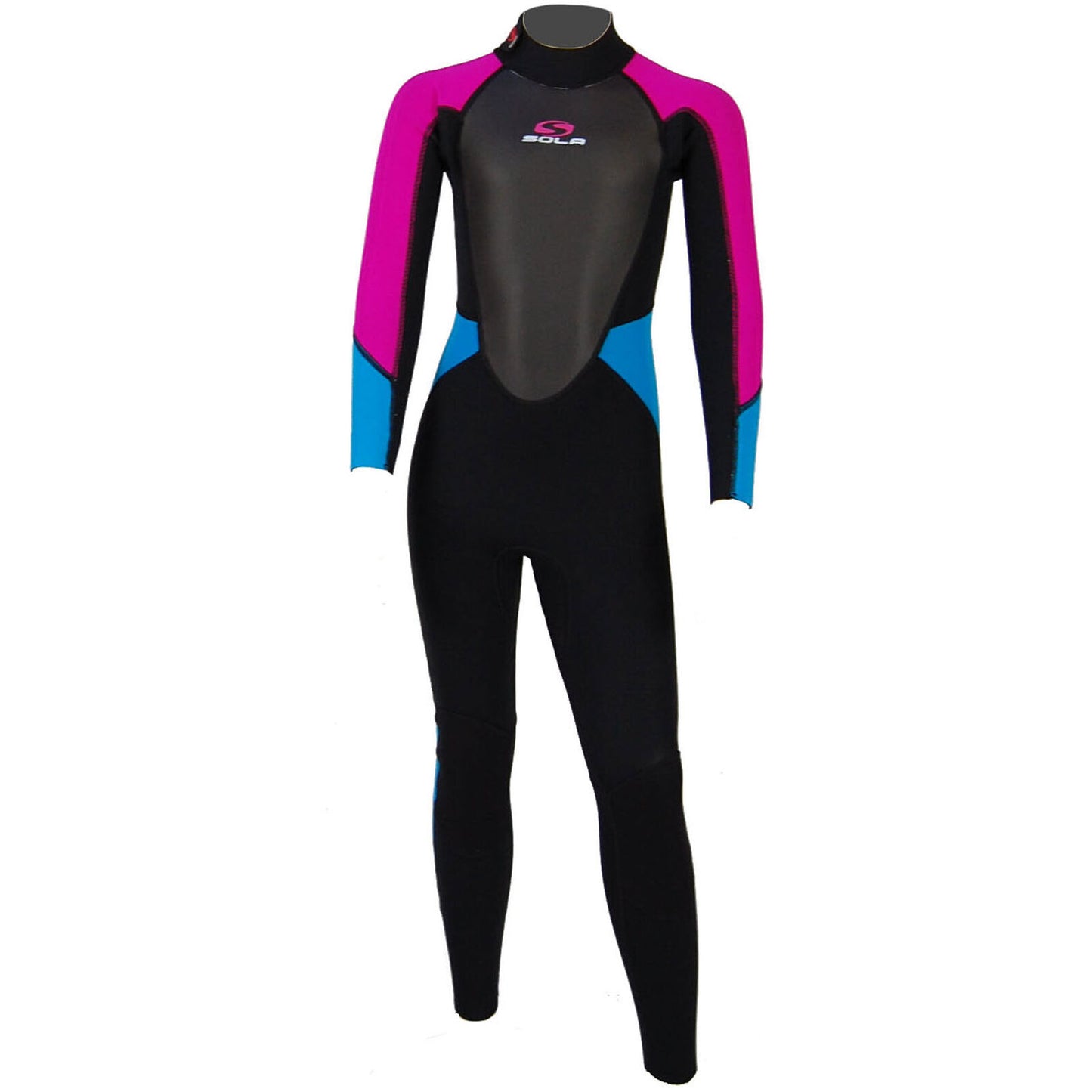 SOLA STORM 3/2 KIDS FULL-SUIT - PINK/TURQUOISE - LARGE