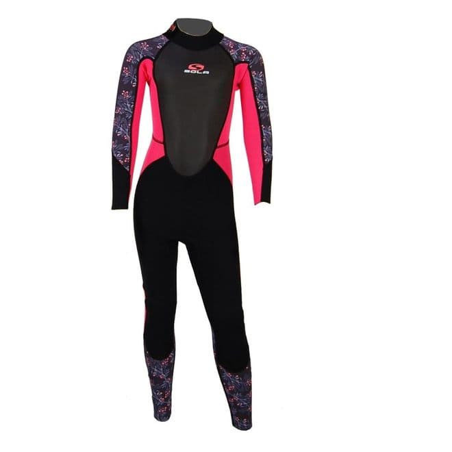 SOLA STORM 3/2 KIDS FULL-SUIT -PINK BERRIES -MEDIUM