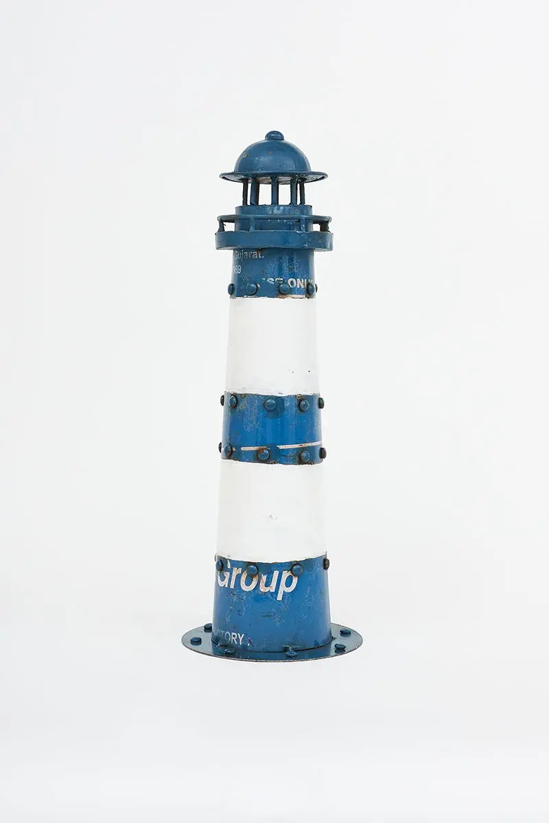 Blue Recycled Metal Lighthouse