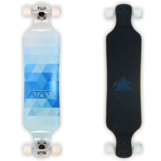 Atom Drop Deck Longboard - 39 Inch - Blue Triangles