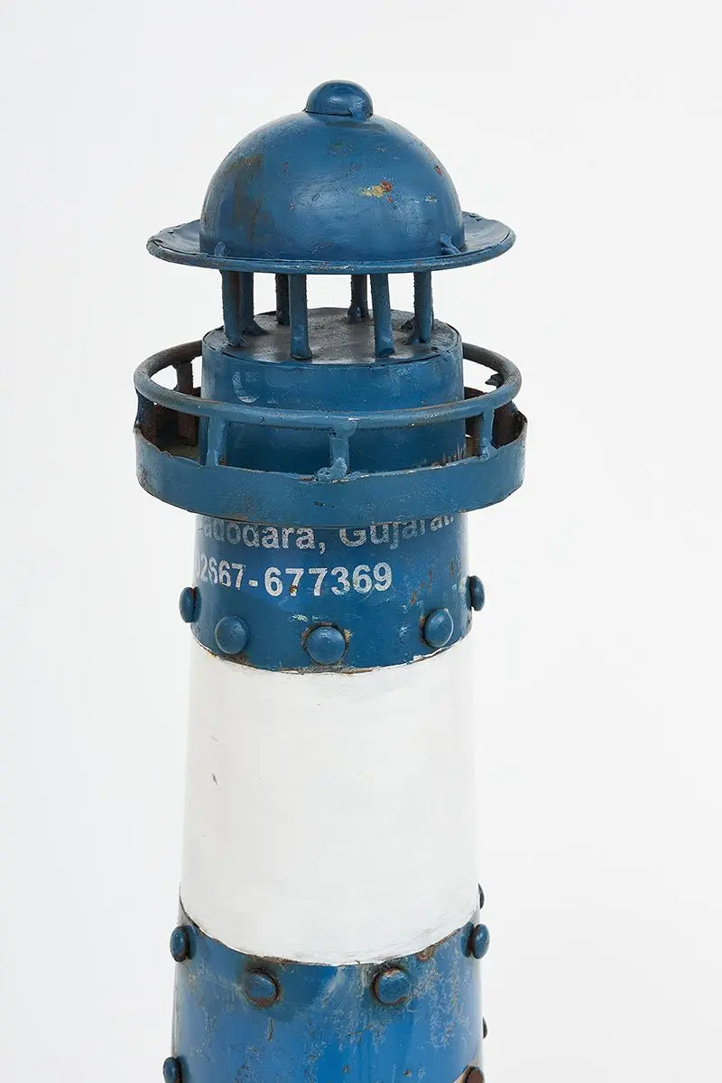 Blue Recycled Metal Lighthouse