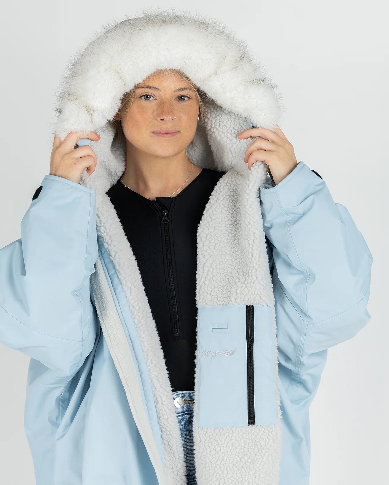 dryrobe Advance Long Sleeve Alpine Robe - Ice Blue