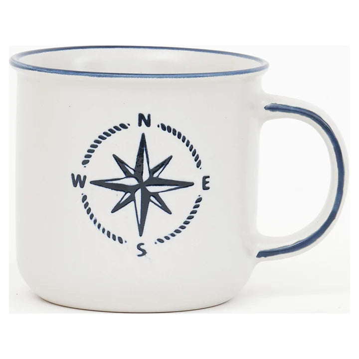 Boxed Compass Rose Mug - White