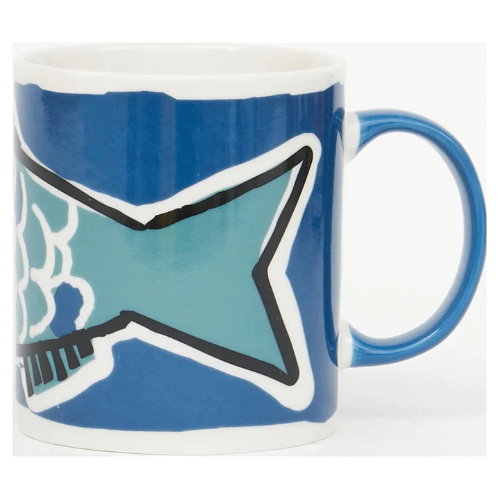 Large Blue Fish Mug