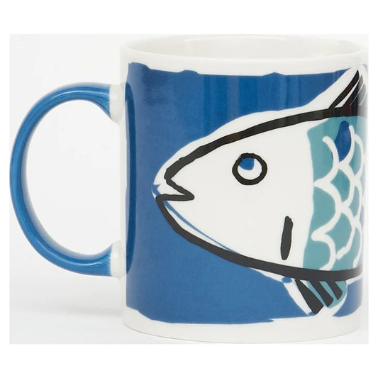 Large Blue Fish Mug