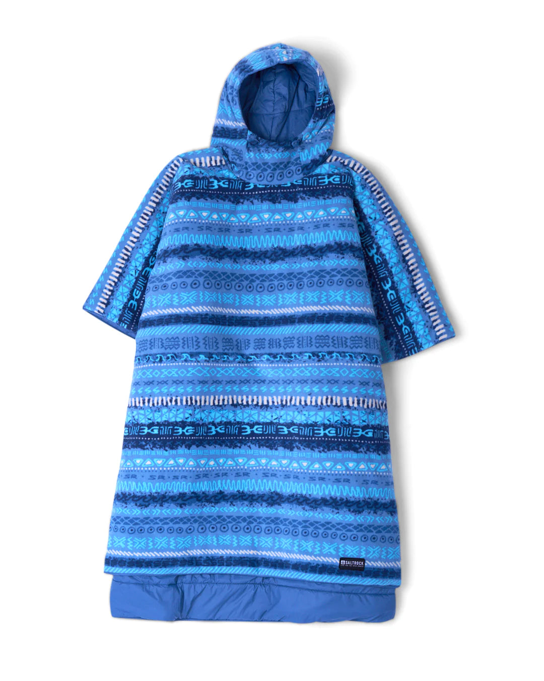 Saltrock Marks - Unisex Recycled Reversible Poncho - Blue