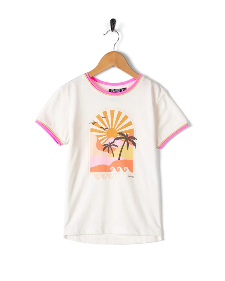 Saltrock - Retro Seascape - Kids Short Sleeve T-Shirt - White