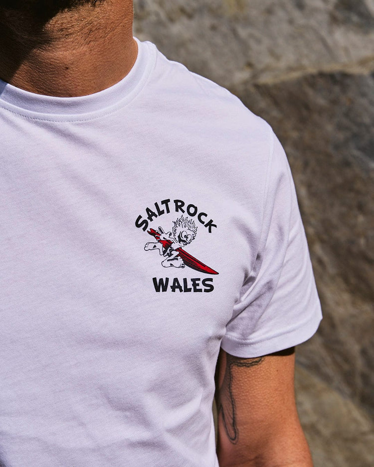 Saltrock - Wave Rider Wales - Mens Short Sleeve T-Shirt - White