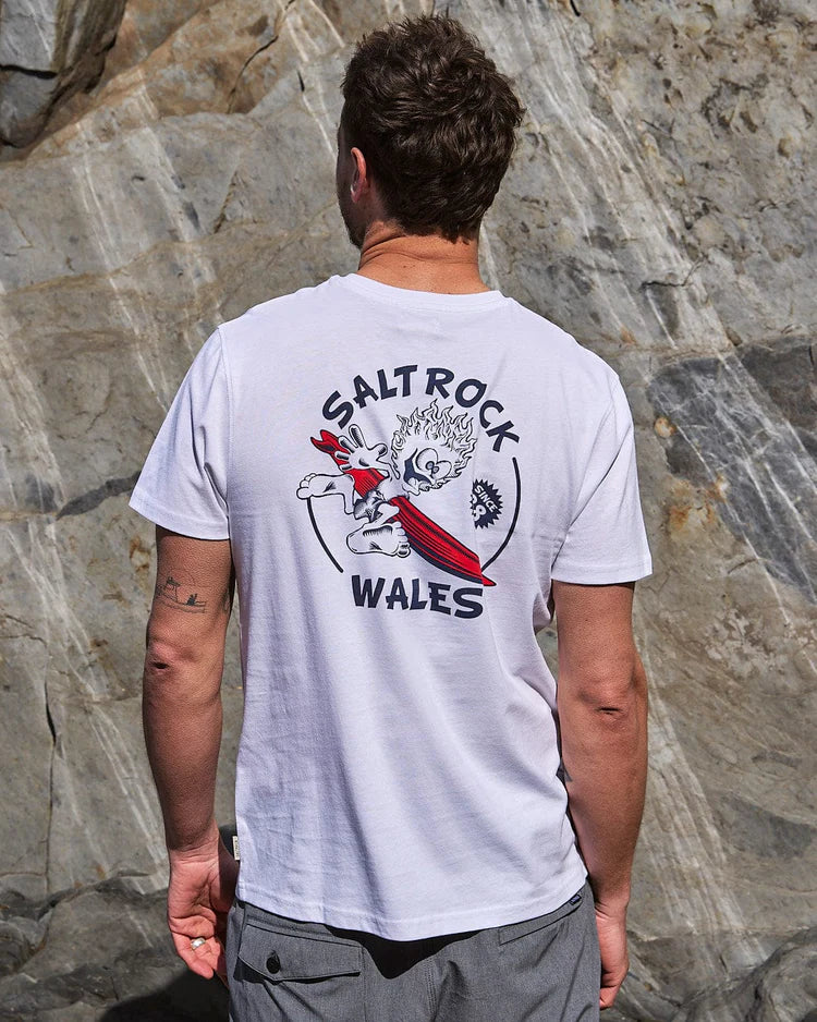 Saltrock - Wave Rider Wales - Mens Short Sleeve T-Shirt - White