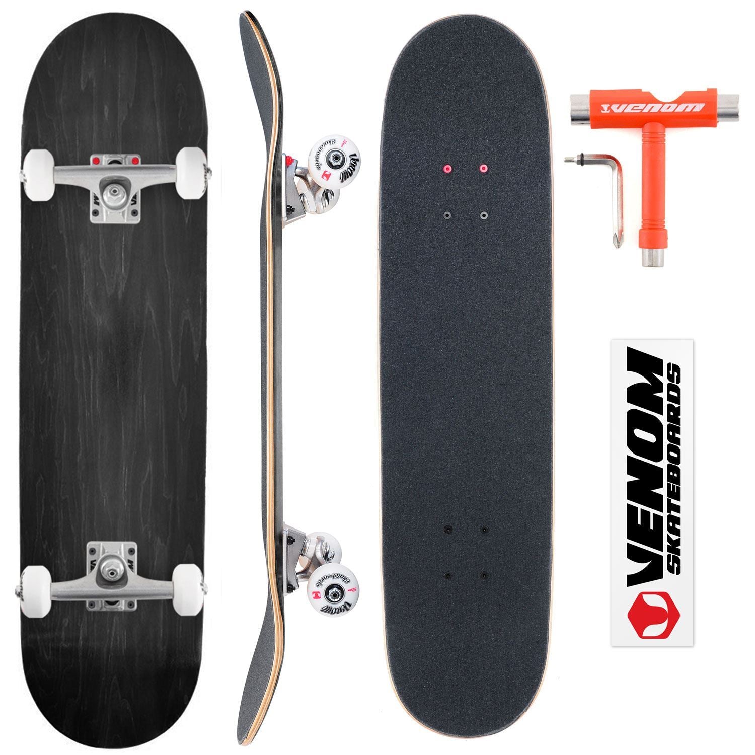 Venom Core Complete Built Skateboard - Black/Raw - 8.0 – Môr Watersports