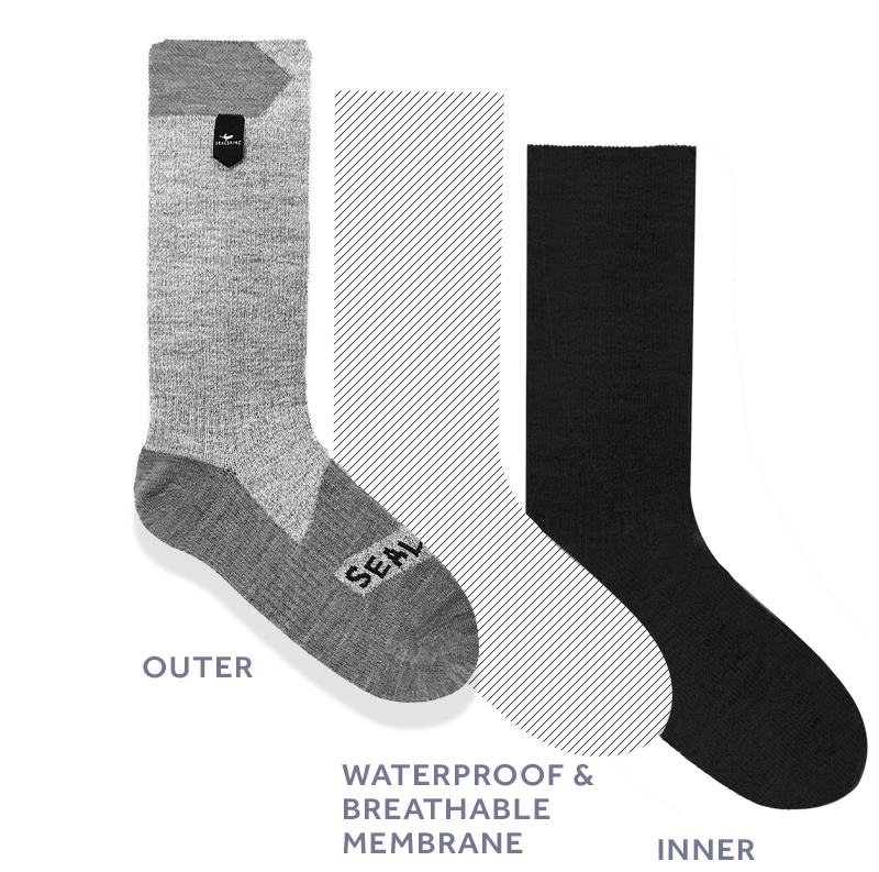 Seal Skinz Waterproof Cold Weather Mid Length Sock with Hydrostop