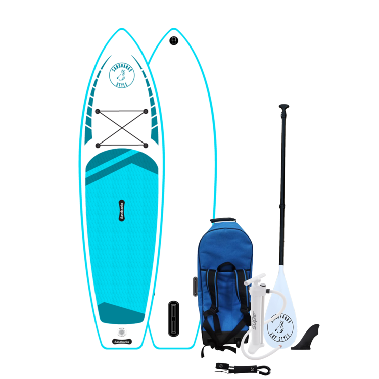 ARDDULL BANCIAU TYWOD TURQUOISE TON 9'6" - BWRDD PADL - ISUP 