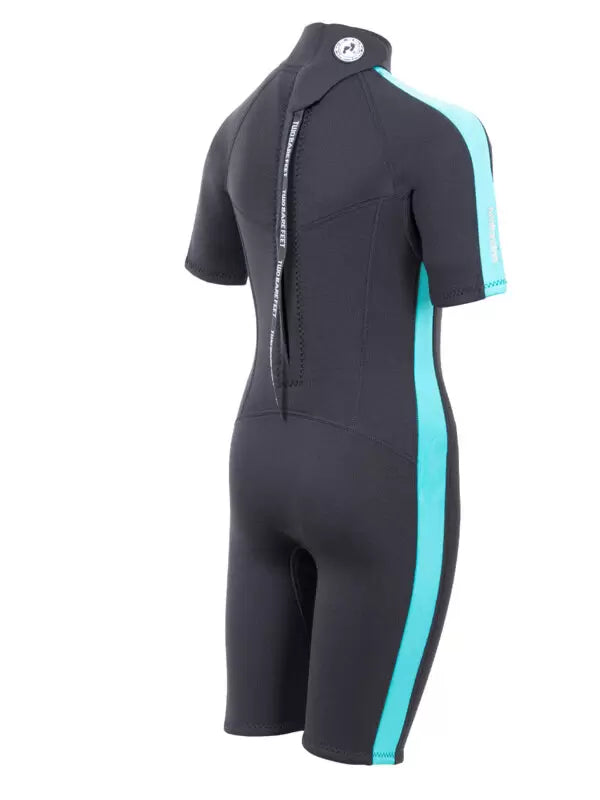 Two Bare Feet Flare Junior Shorty Wetsuit Black/Mint