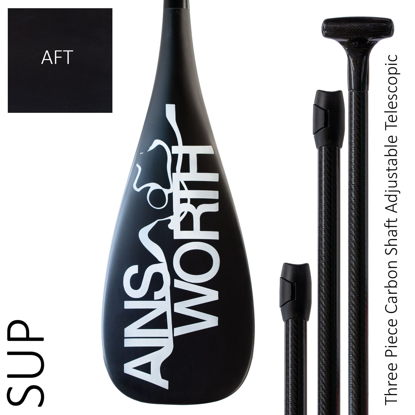 Ainsworth SUP Paddle (AFT) Three Piece Carbon Telescopic