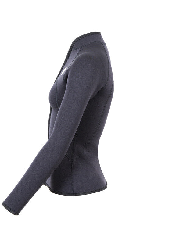 Two Bare Feet Womens Heritage 3mm Full Zip Long Sleeve Wetsuit Jacket (Black)